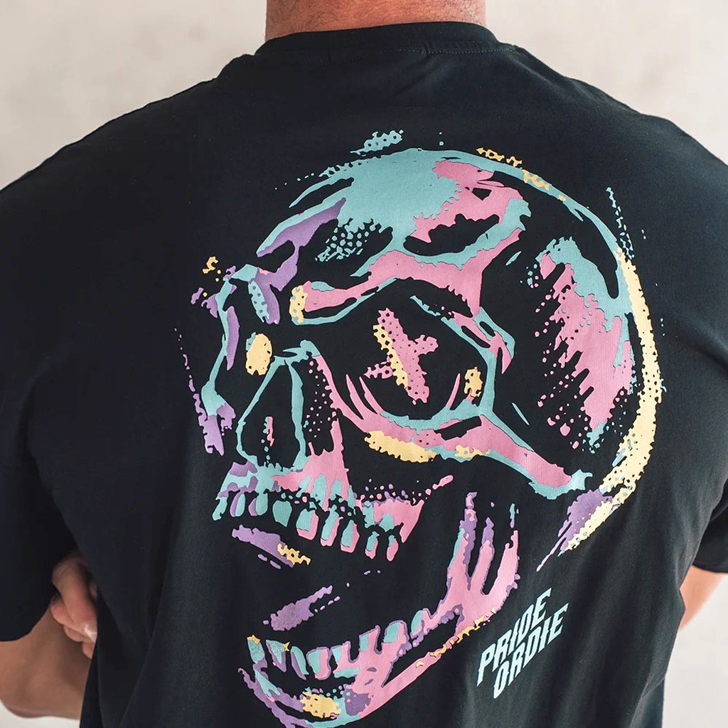 Pride Or Die Funky Skull Oversized T-shirt Black