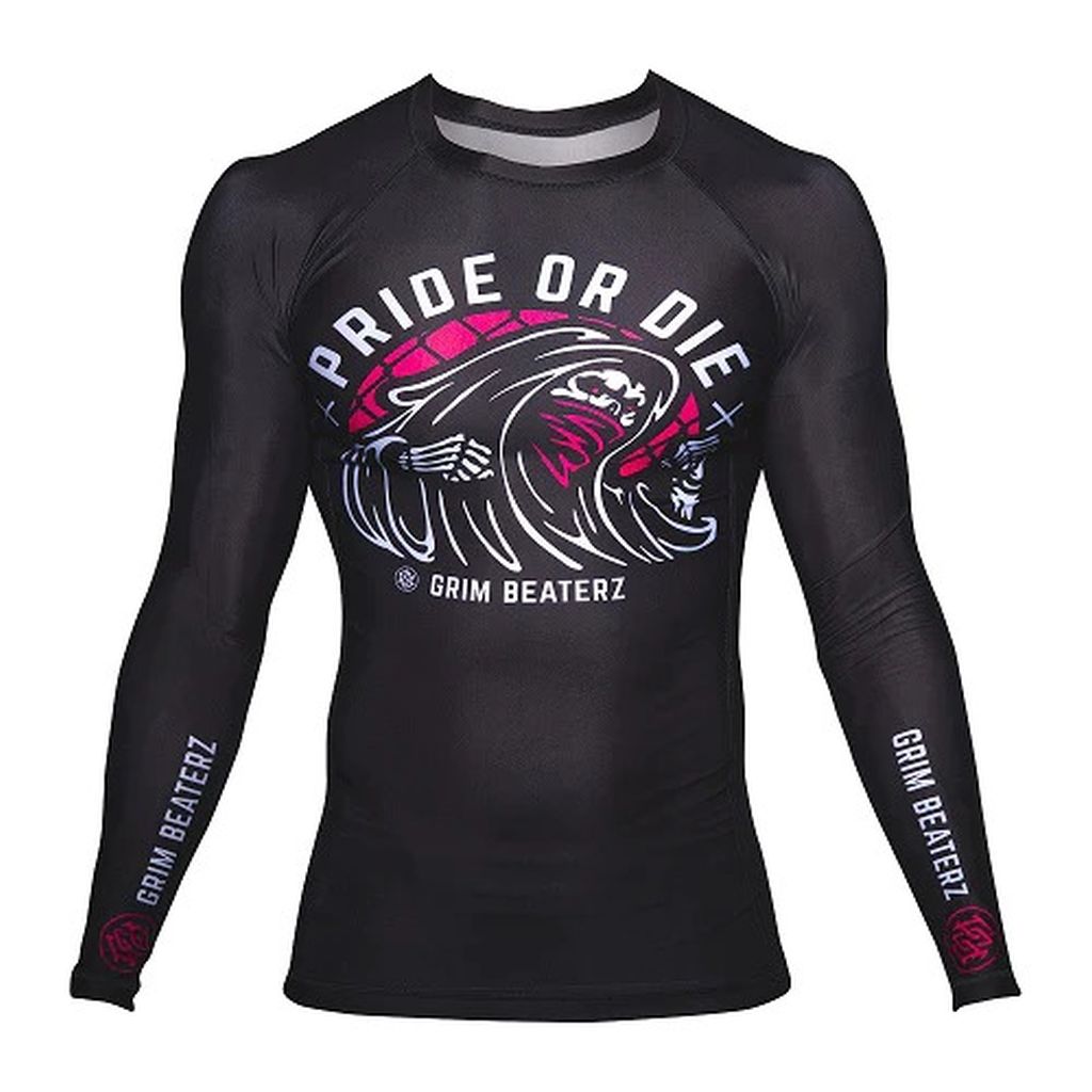 Pride Or Die Grim Beaterz LS Rashguard Black