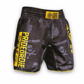 Pride Or Die Hang Loose MMA Fight Shorts Grey-Yellow
