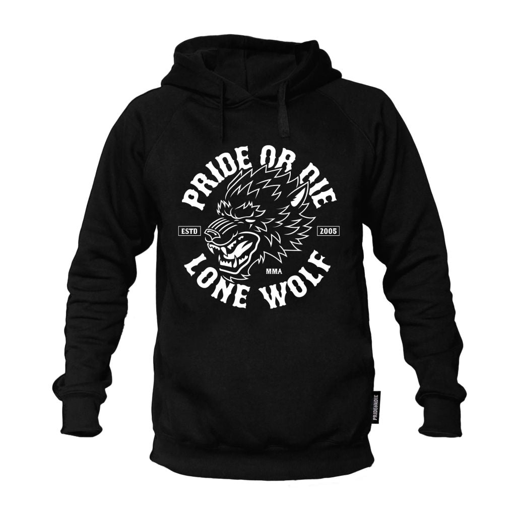 Pride Or Die Hoodie Lone Wolf Black