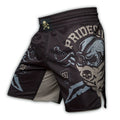 Pride Or Die Pirate MMA Fight Shorts Black-Brown