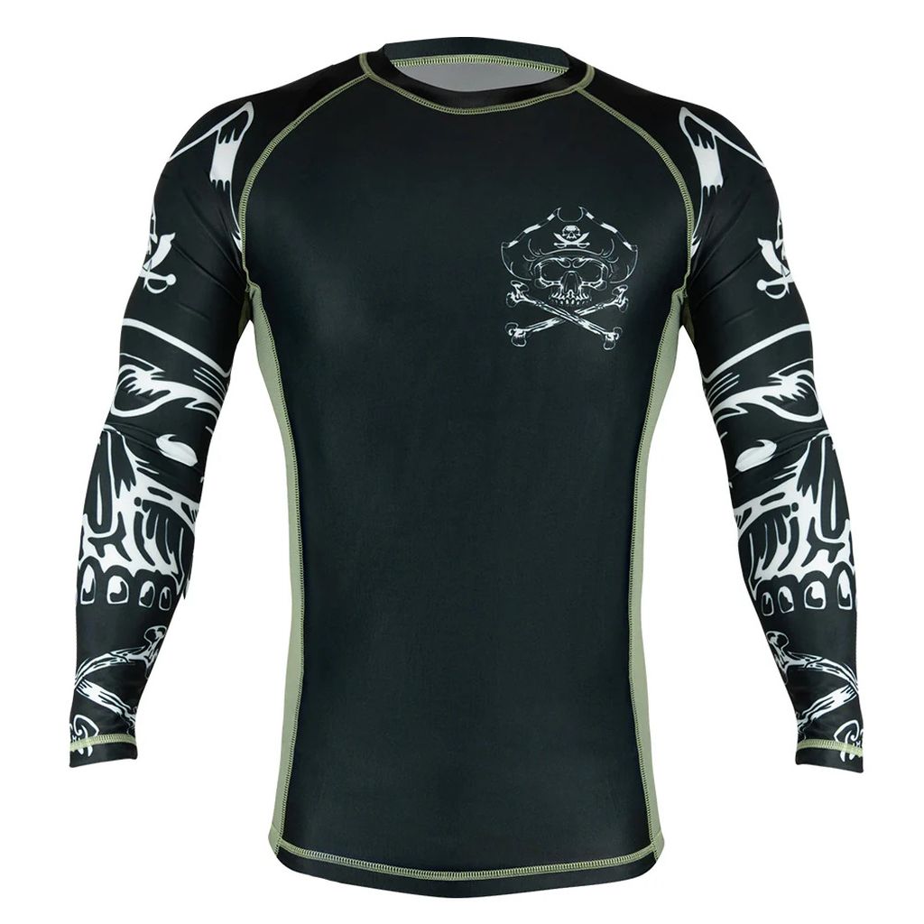 Pride Or Die Pirate V2 LS Rashguard Black-Green