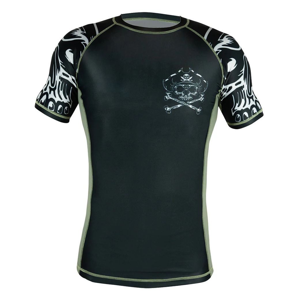 Pride Or Die Pirate V2 SS Rashguard Black-White
