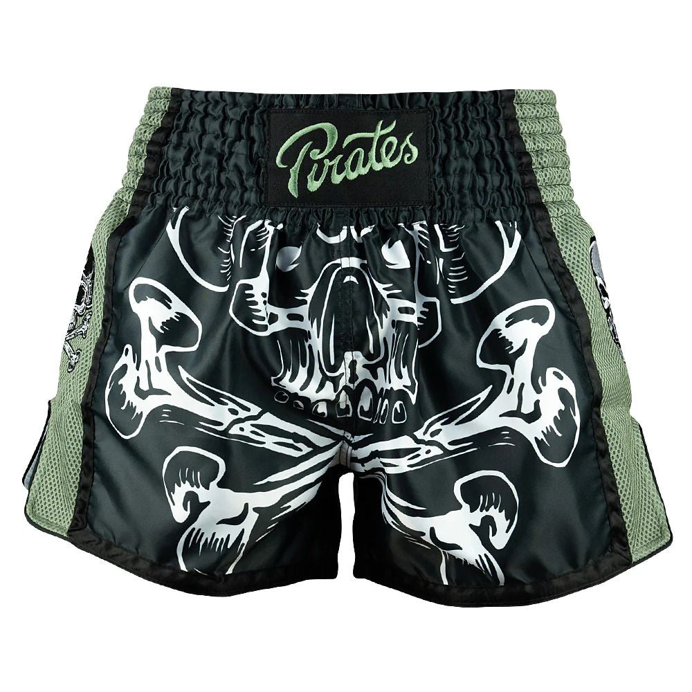 Pride Or Die Pirate V2 Muay Thai Shorts Black-Green