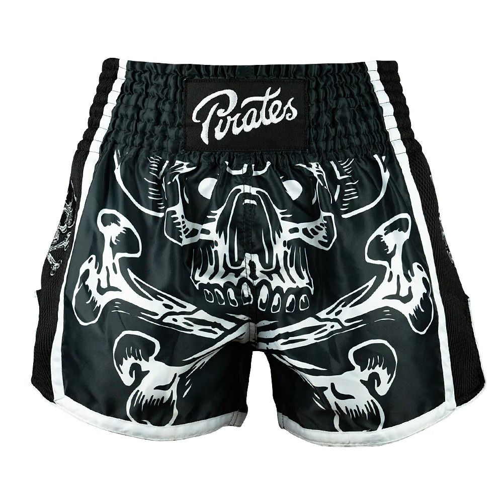 Pride Or Die Pirate V2 Muay Thai Shorts Black-White