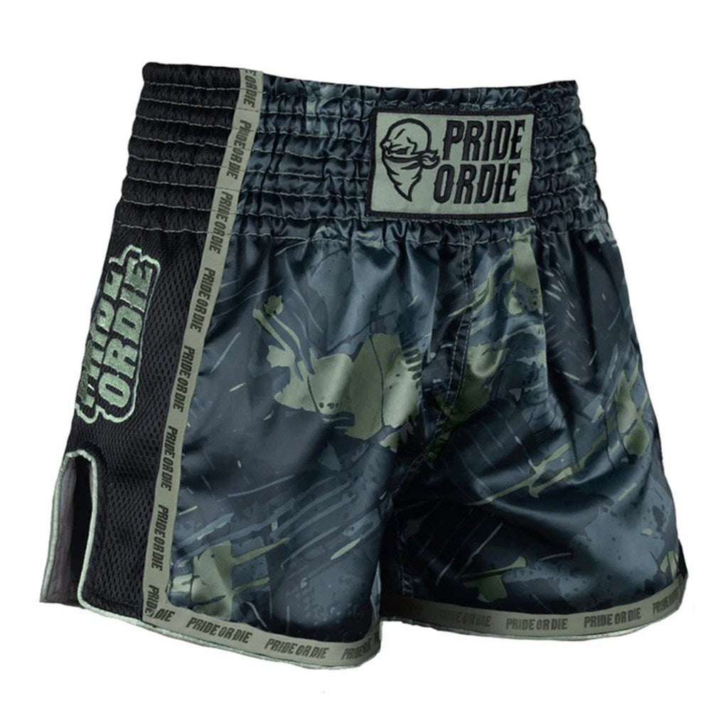 Pride Or Die Shadow Muay Thai Shorts Black-Camo