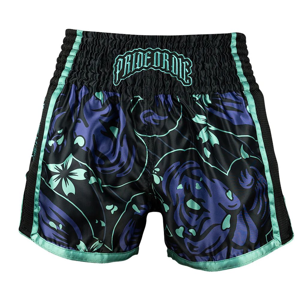 Pride Or Die Survival Of The Fittest Muay Thai Shorts Black-Purple