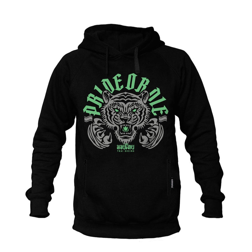 Pride Or Die Thai Boxing Hoodie Black-Green