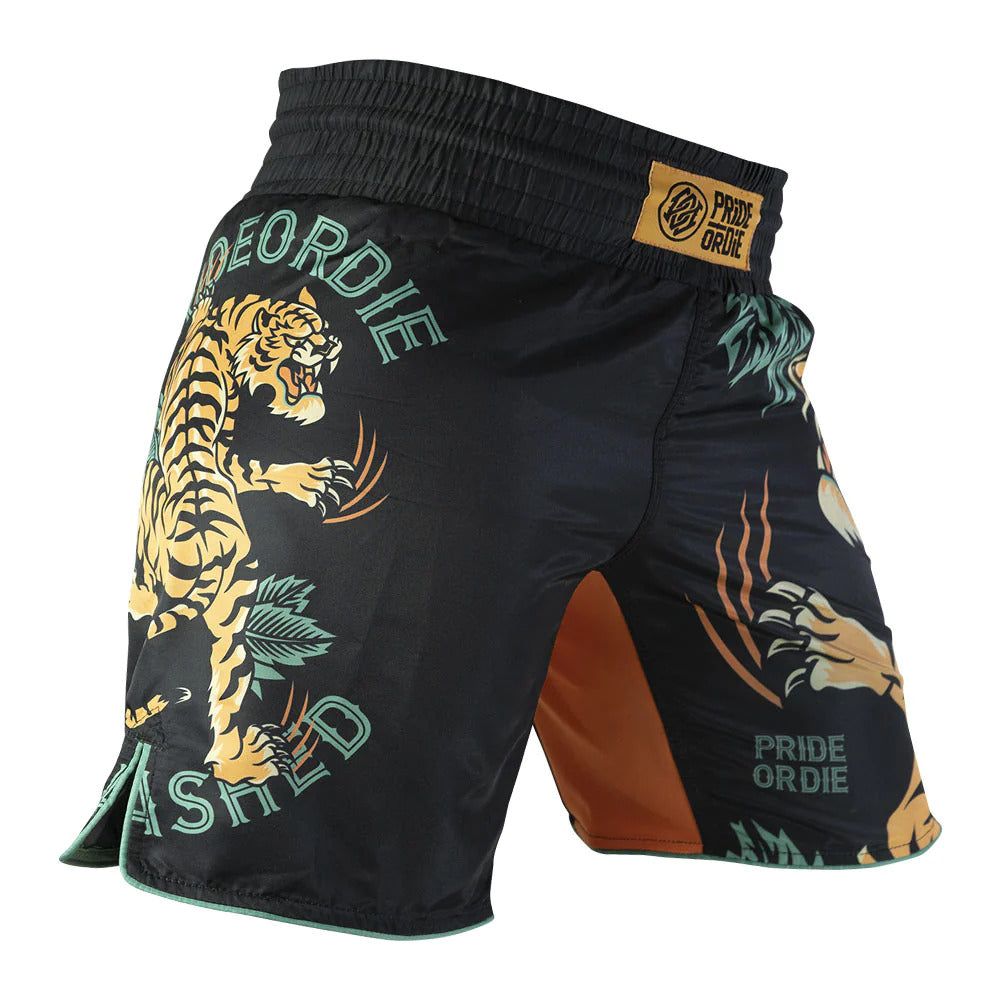 Pride Or Die Unleashed V2 MMA Fight Shorts Black