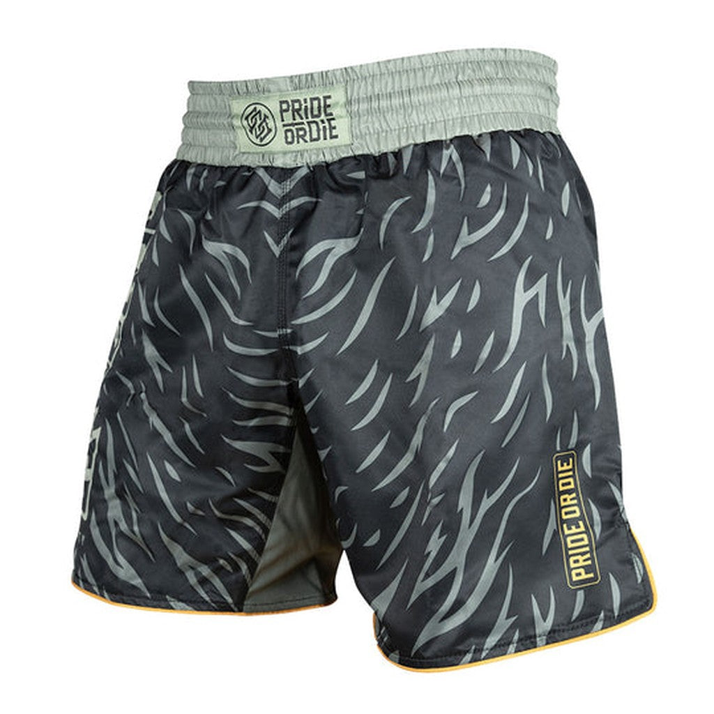 Pride Or Die Wolfpack 2.0 MMA Fight Shorts Black-Grey