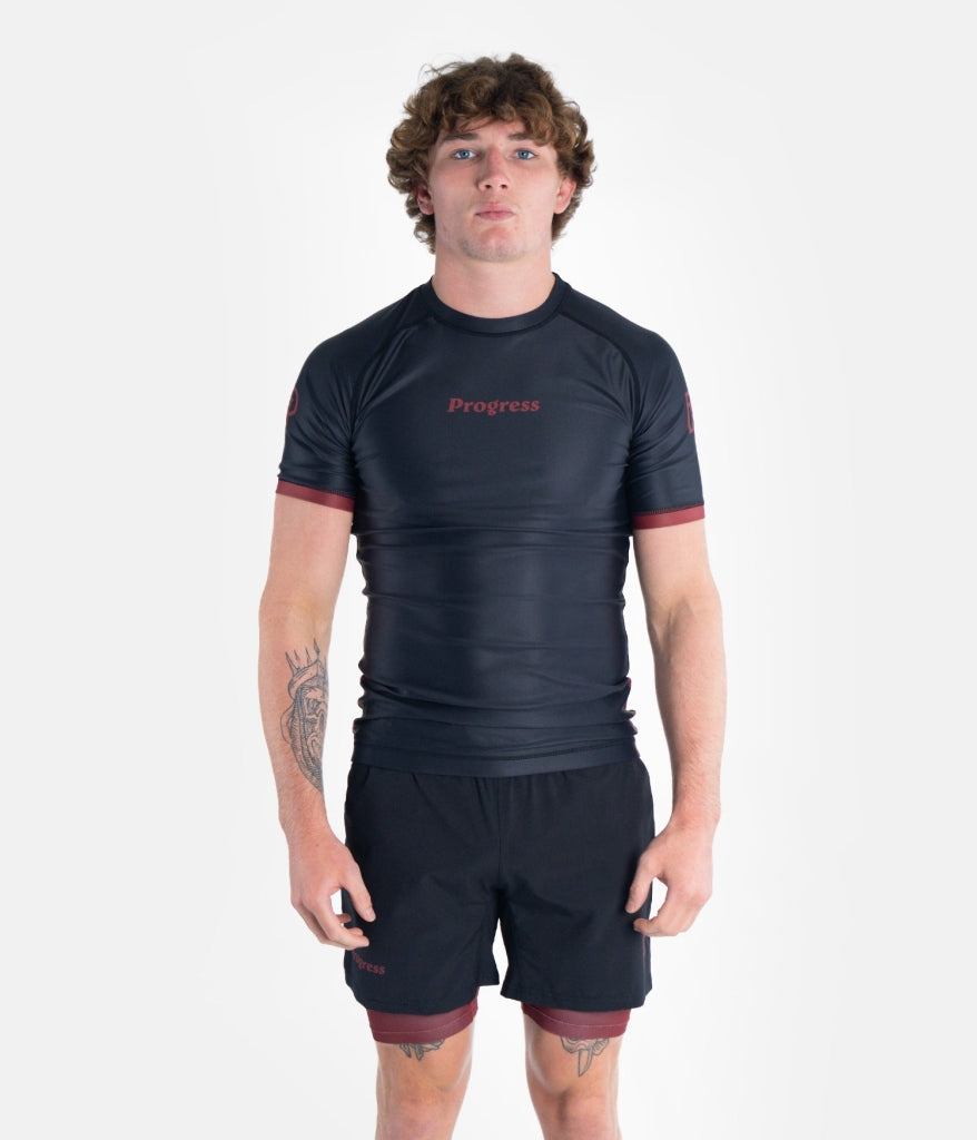 Progress Jiu Jitsu Academy+ SS Rashguard Orange-Green