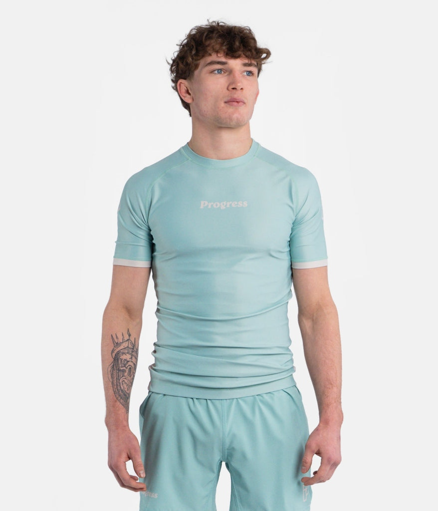 Progress Jiu Jitsu Academy+ SS Rashguard Black-White