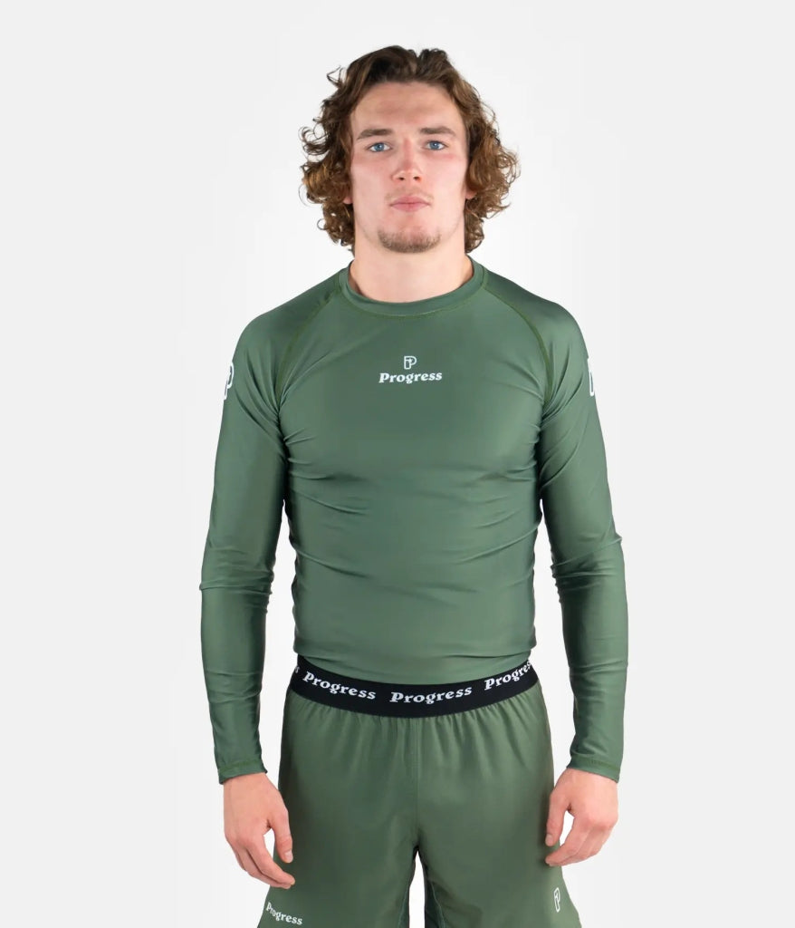 Progress Jiu Jitsu Academy LS Rashguard Green