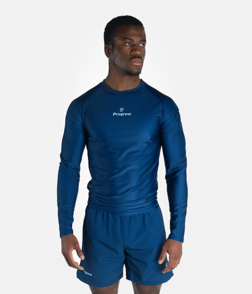Progress Jiu Jitsu Academy LS Rashguard Navy Blue