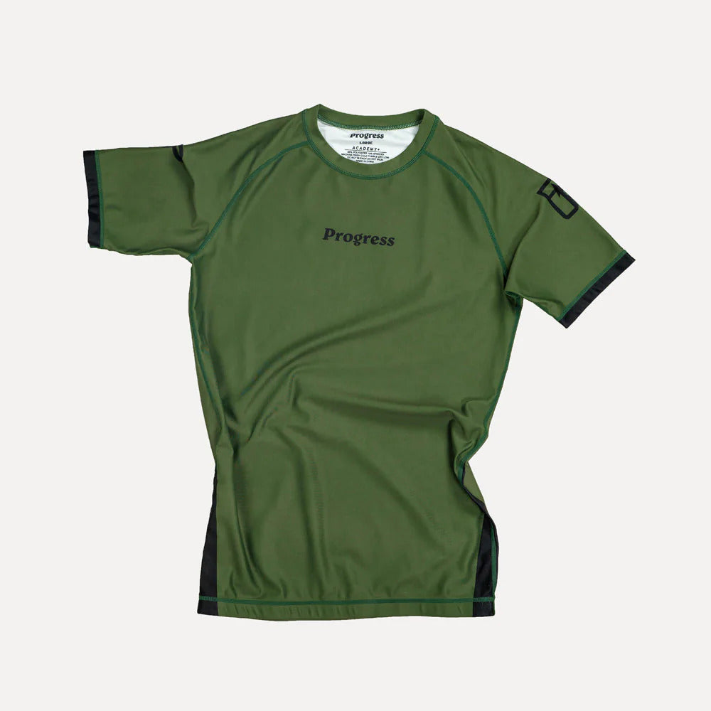 Progress Jiu Jitsu Academy+ SS Rashguard Black-White