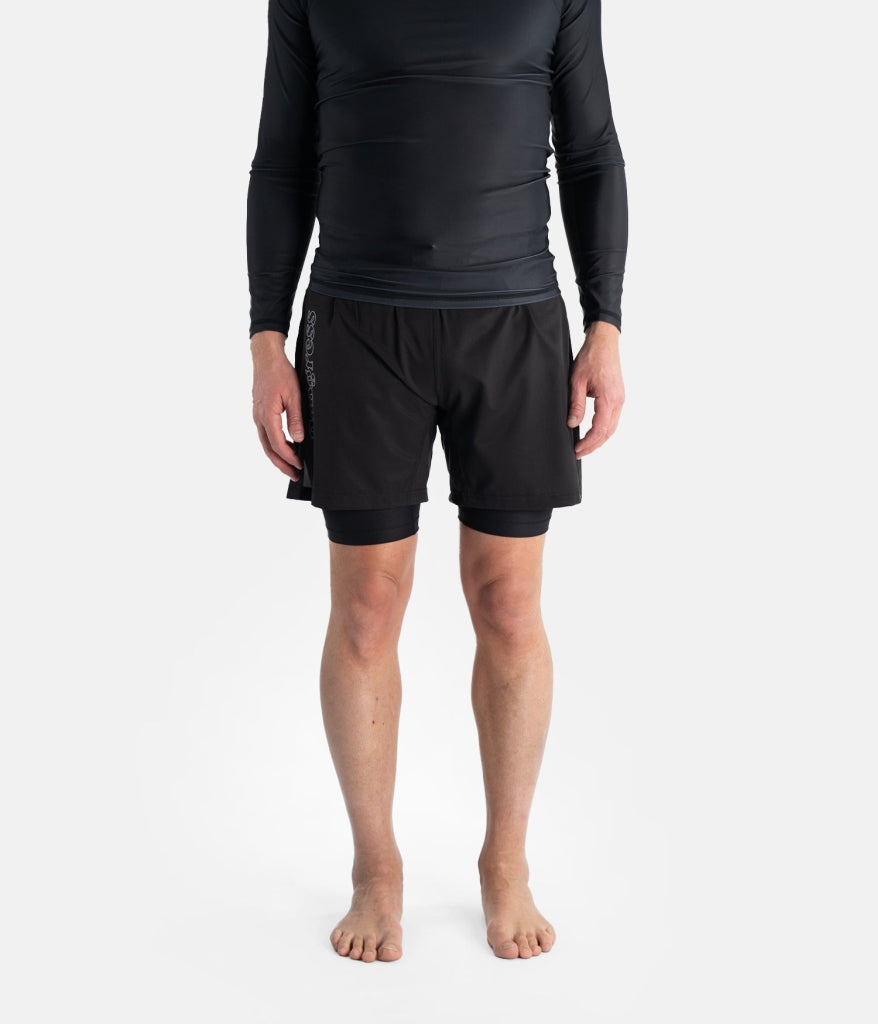 Progress Jiu Jitsu Flex Hybrid MMA Fight Shorts Black
