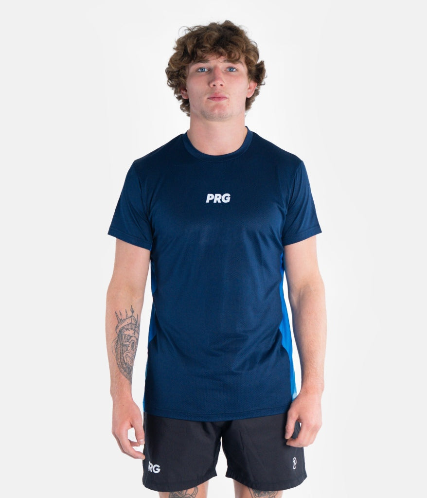Progress Jiu Jitsu PRG Tech Tee Navy Blue-Blue
