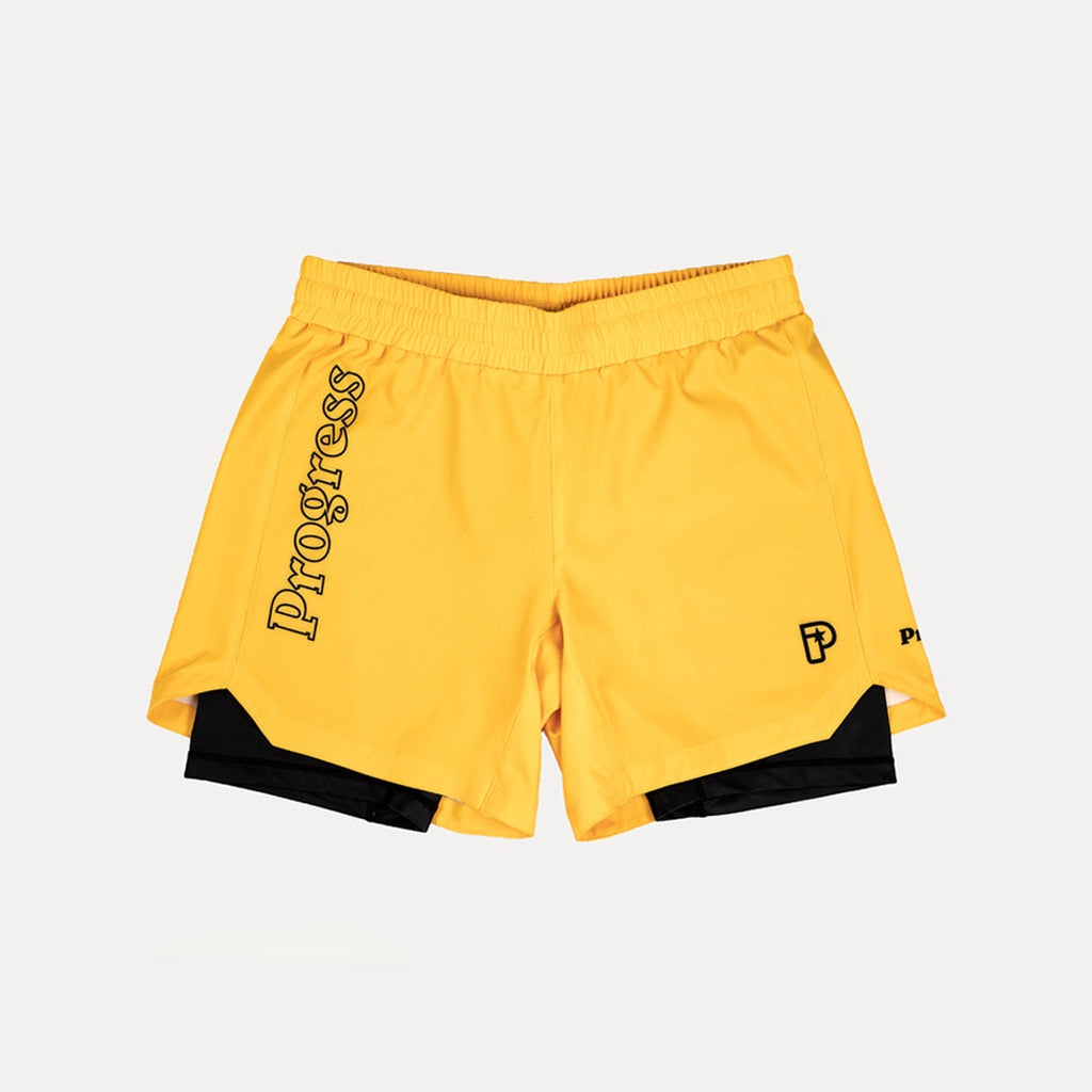Progress Jiu Jitsu Profile Hybrid MMA Fight Shorts Yellow-Black