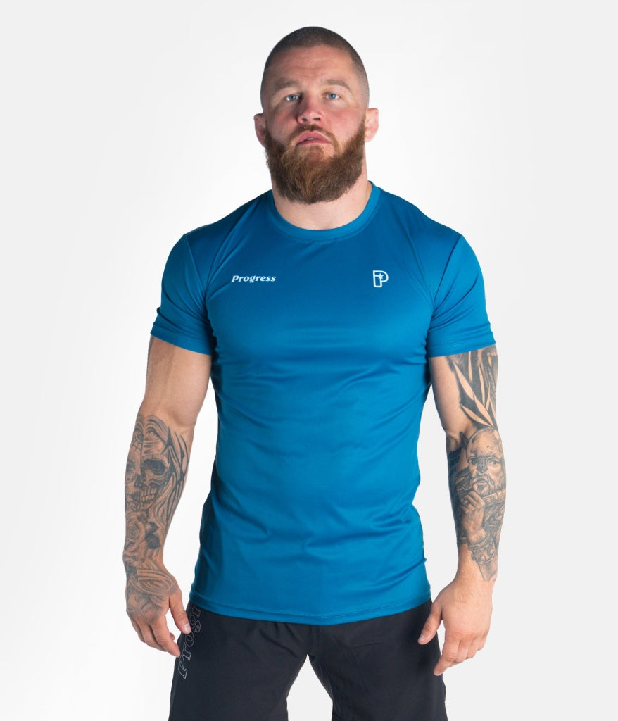 Progress Jiu Jitsu Rolling Tee Blue