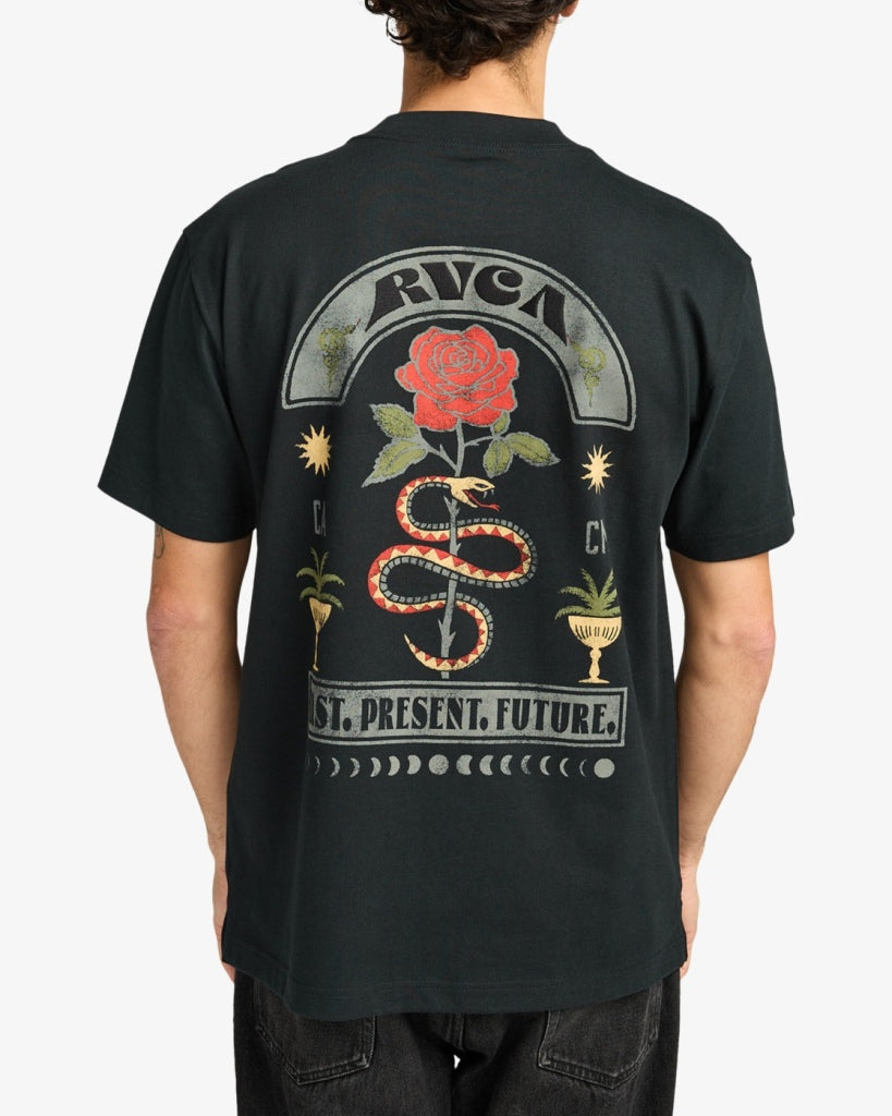 RVCA Roses Poster T-shirt Black