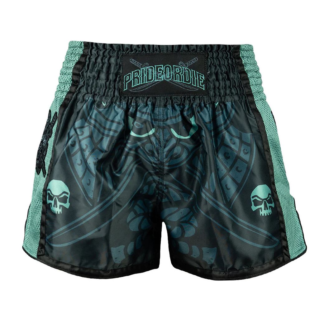 Pride Or Die Samurai Muay Thai Shorts Black-Green
