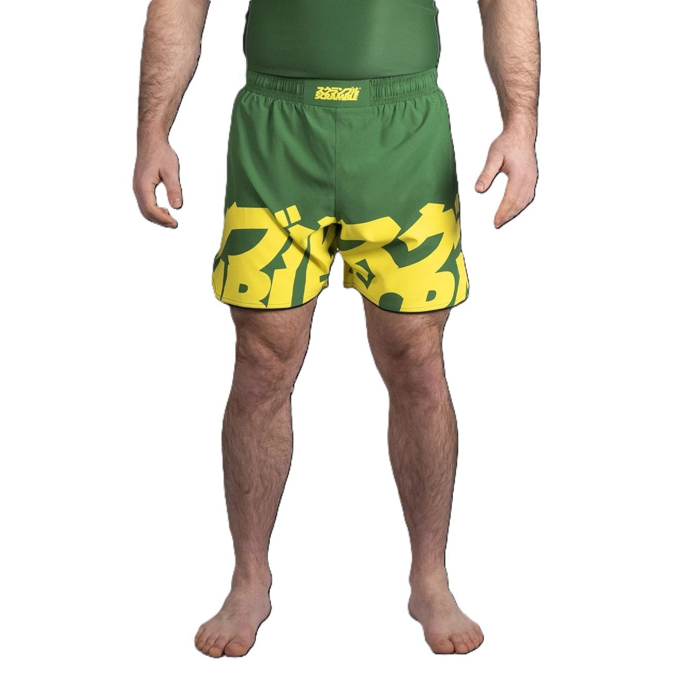 Scramble Baka MMA Fight Shorts Green-Yellow