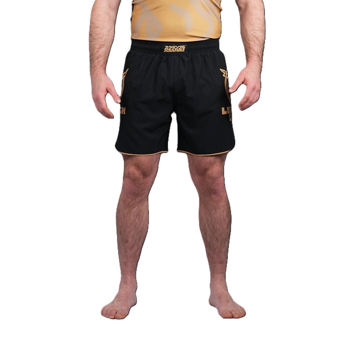 Scramble Leglock Camp MMA Fight Shorts Black-Gold