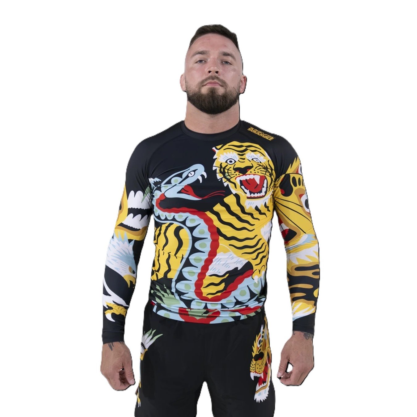 Scramble Sukajan LS Rashguard Black-Multicolored