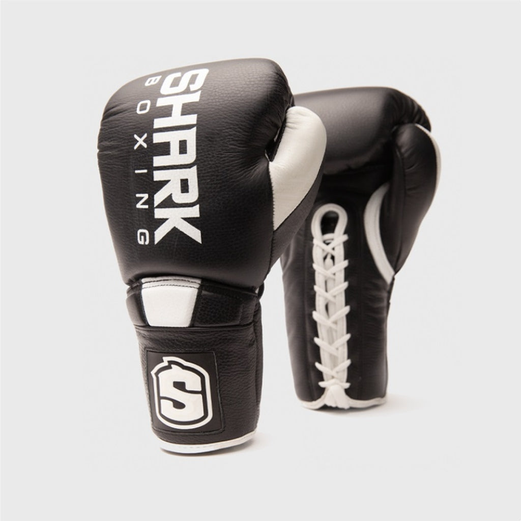 Shark Boxing F19 2.0 Laces Boxing Gloves Black-White