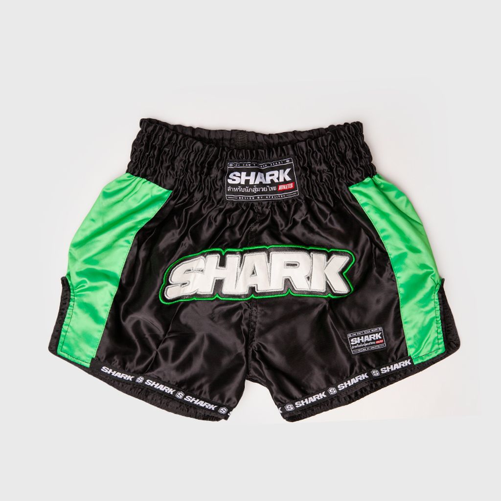 Shark Boxing Rainbow Muay Thai Shorts Black-Green