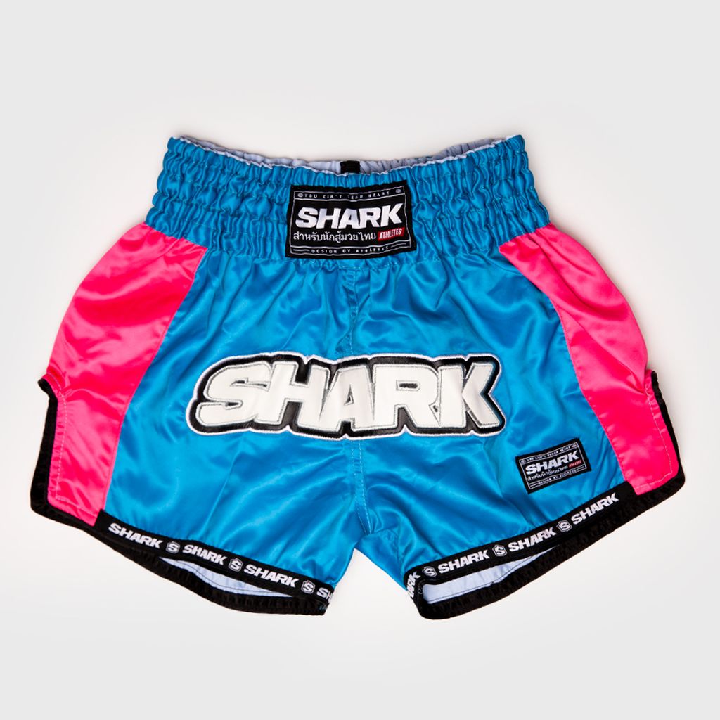 Shark Boxing Rainbow Muay Thai Shorts Blue-Pink