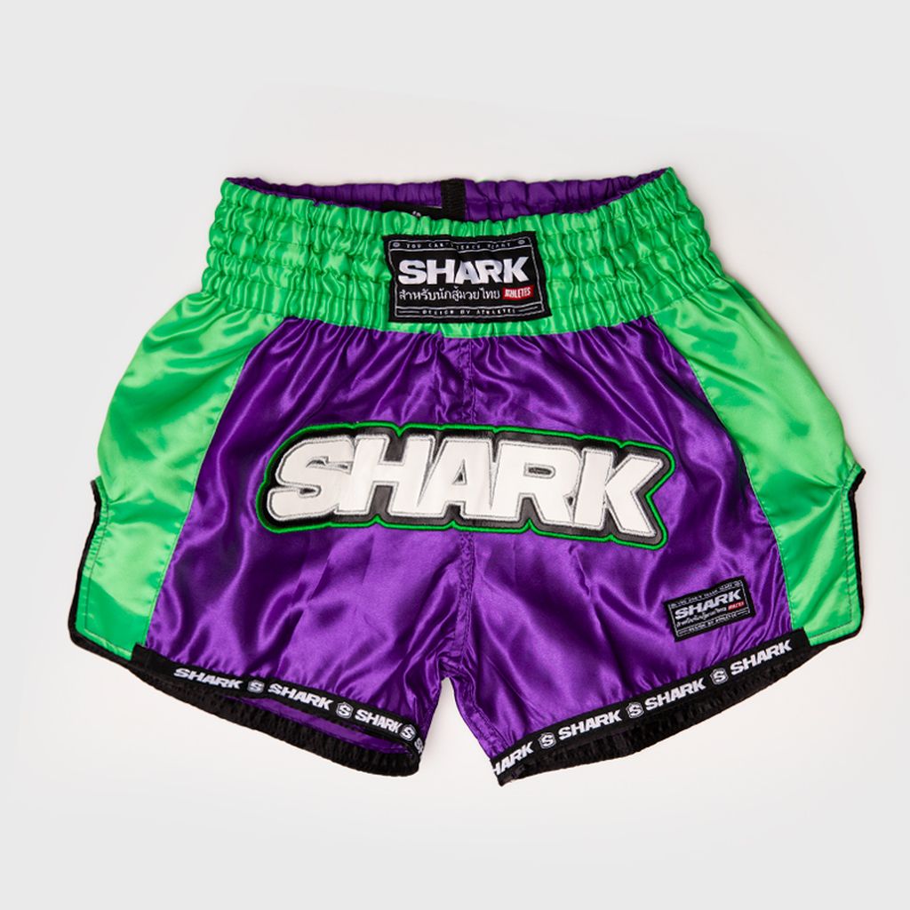 Shark Boxing Rainbow Muay Thai Shorts Purple-Green