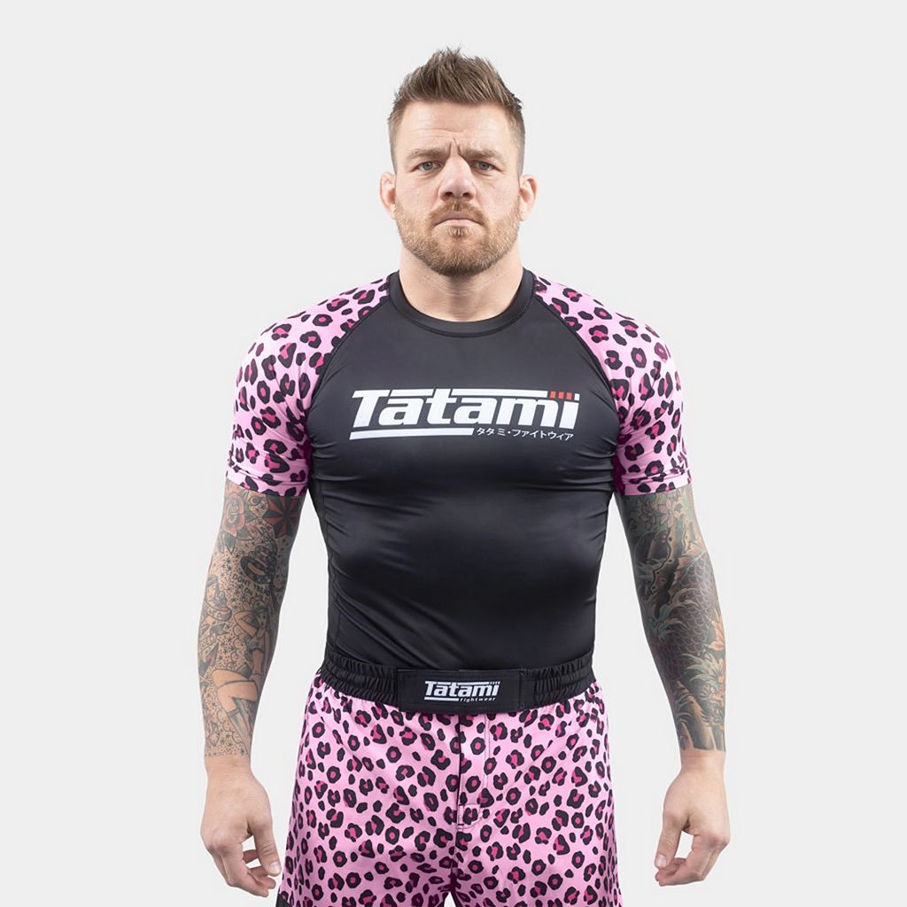 Tatami Recharge Leopard SS Rashguard Pink