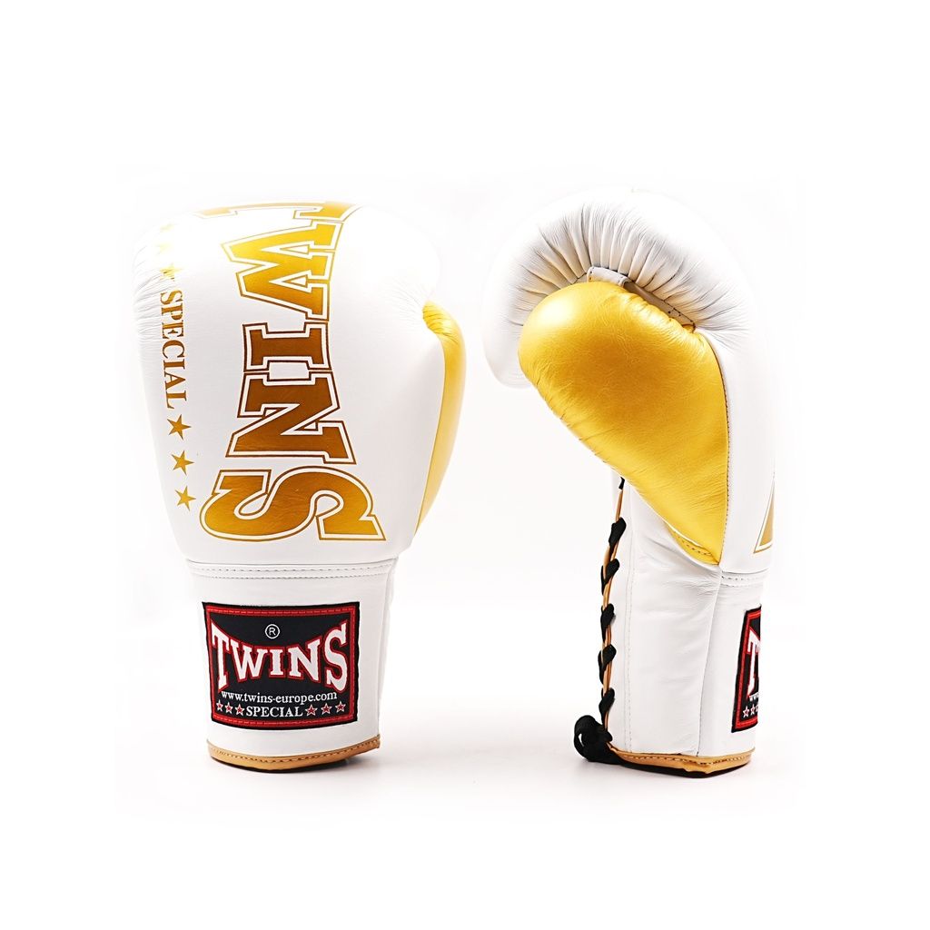 Twins Special BGLL 8 Laces Boxing Gloves White-Gold