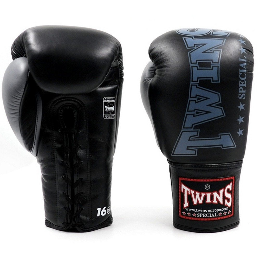 Twins Special BGLL 8 Laces Boxing Gloves Black-Grey