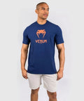 Venum Classic T- Shirt Navy Blue-Orange