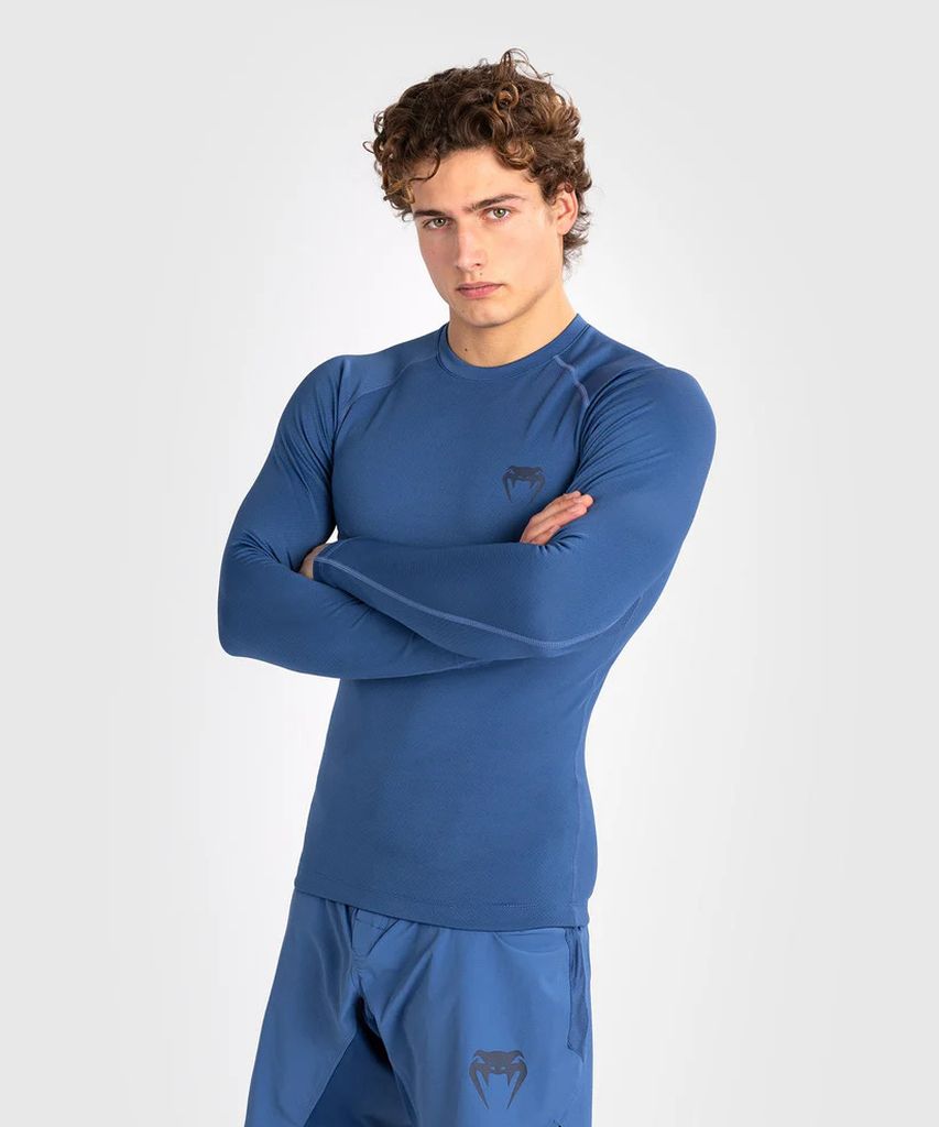 Venum Contender Mens LS Rashguard Blue