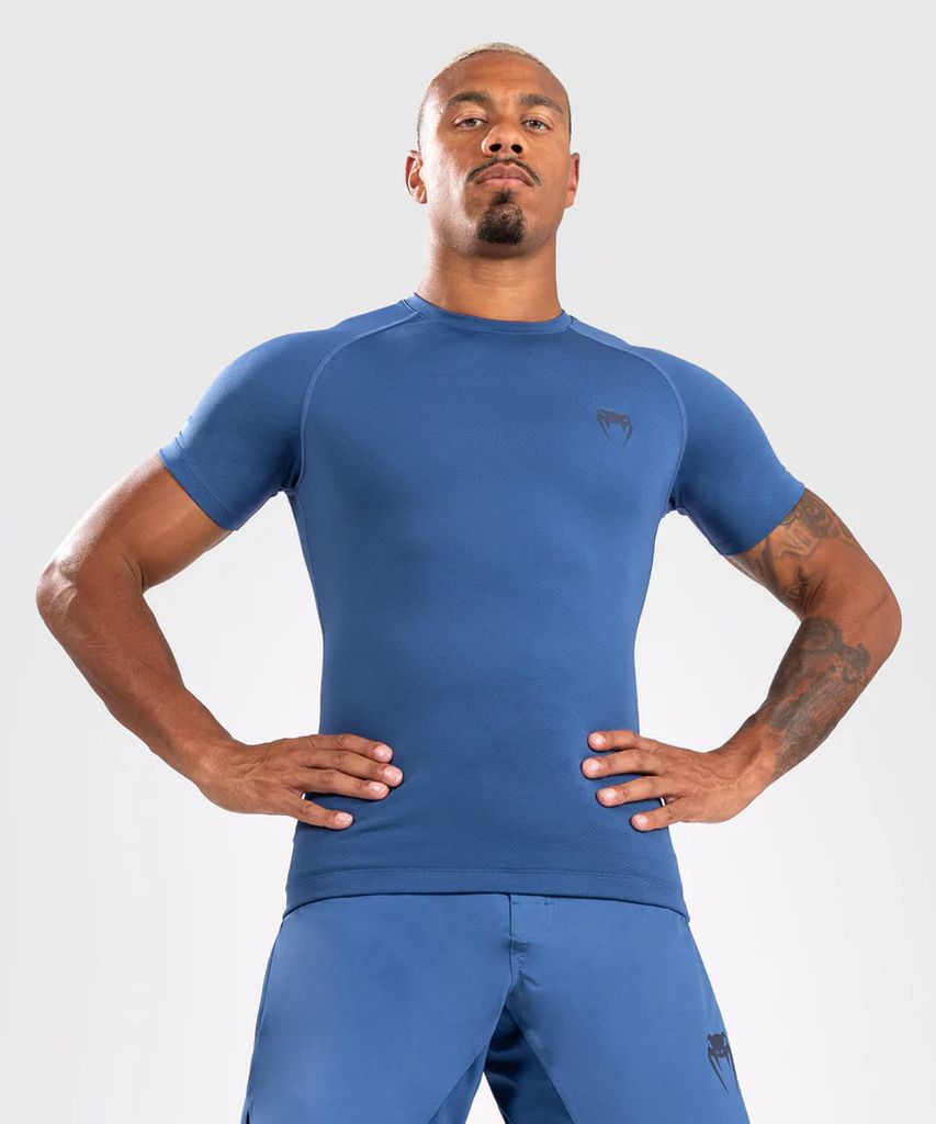 Venum Contender Mens SS Rashguard Blue