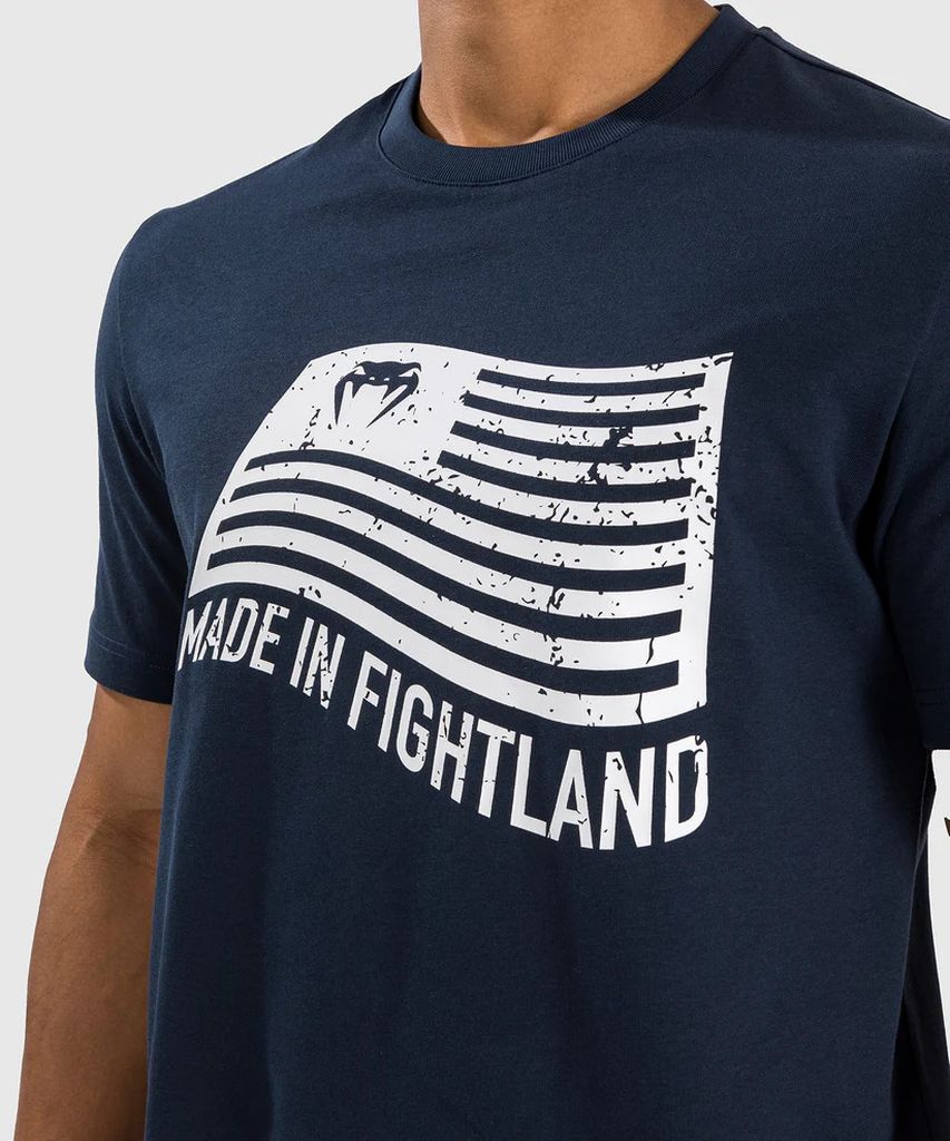 Venum Made In Fightland TShirt Navy Blue-White