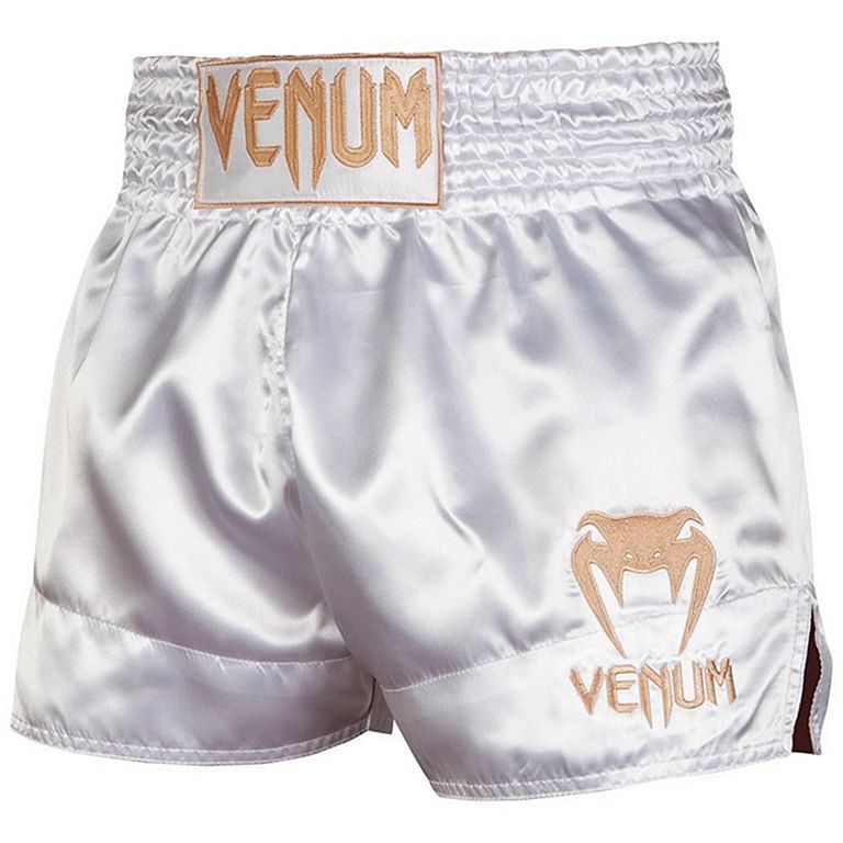 Venum Classic Muay Thai Shorts White-Gold