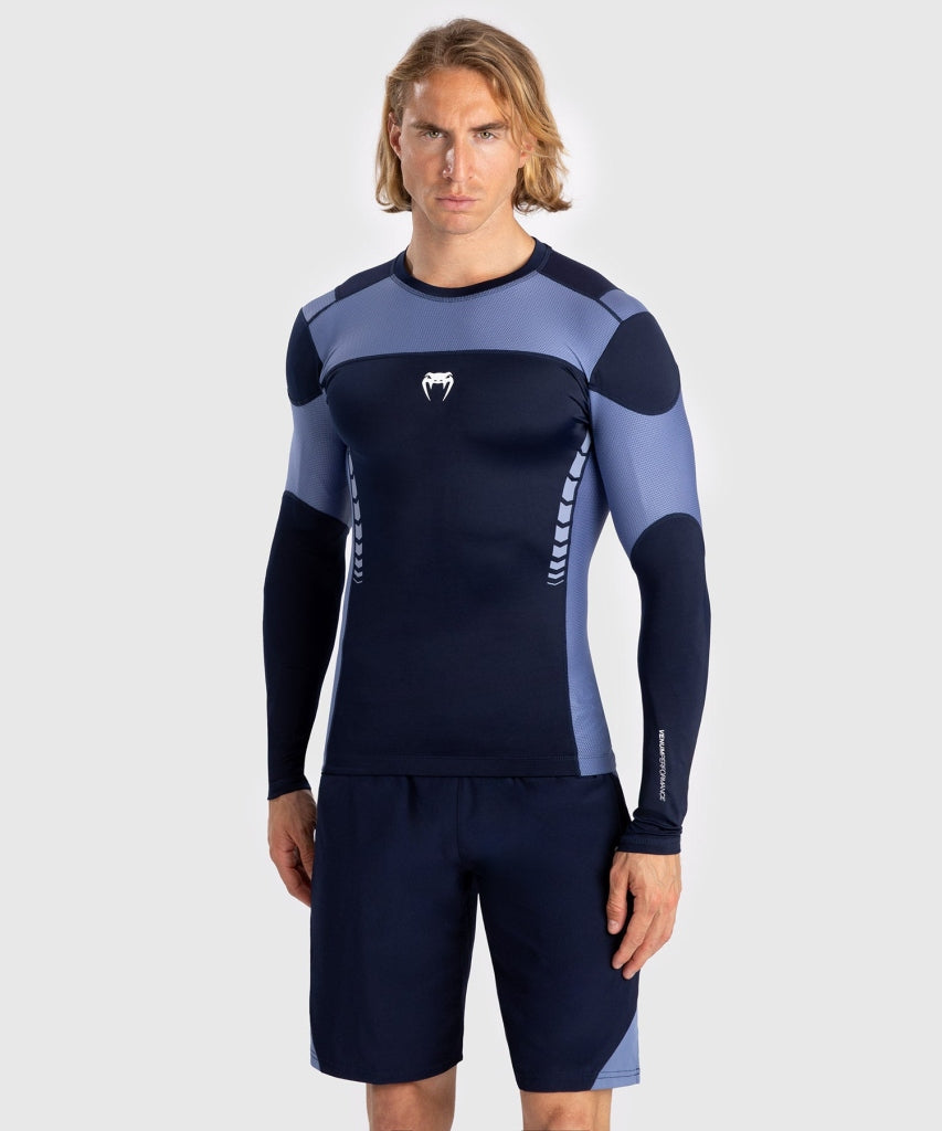 Venum Tempest LS Rashguard Navy Blue-Blue