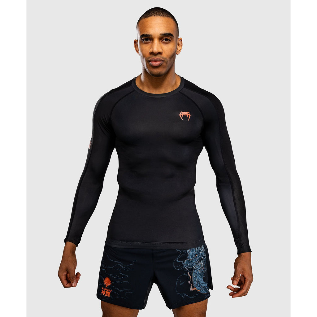 Venum Thunder Dragon LS Rashguard Black-Blue