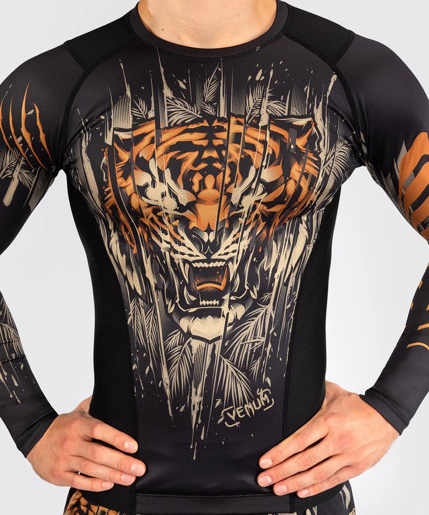 Venum Tiger Mens LS Rashguard Black
