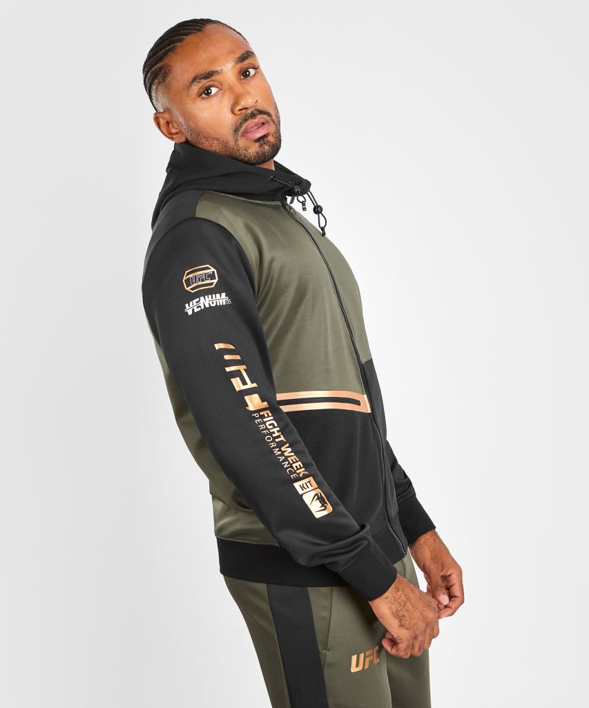 Venum UFC Adrenaline Fight Week Men Zip Hoodie Green-Bronze