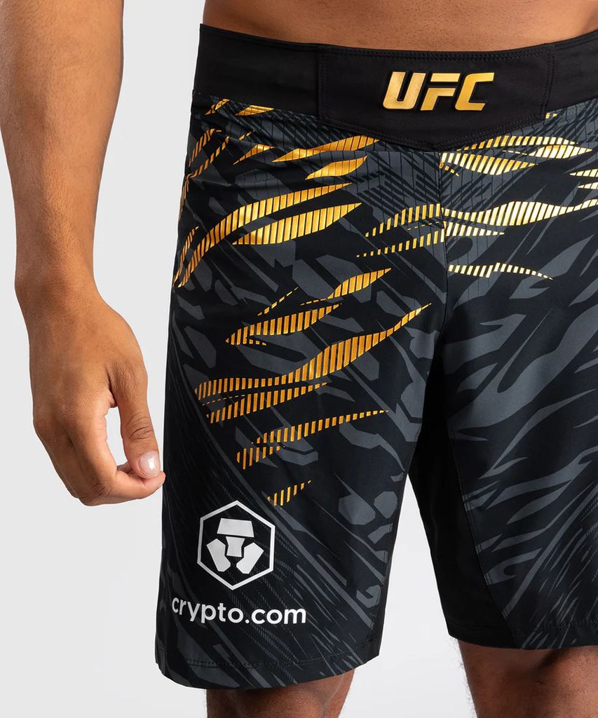 Venum UFC Fusion Authentic Fight Night Long Fit MMA Fight Shorts Black-Gold