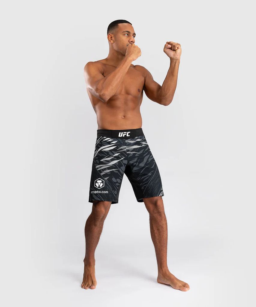 Venum UFC Fusion Authentic Fight Night Long Fit MMA Fight Shorts Black-White