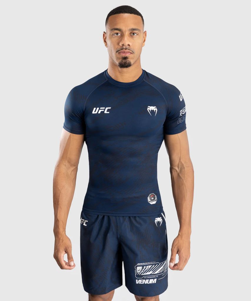 Venum UFC Fusion Fight Week Mens Performance SS Rashguard Blue