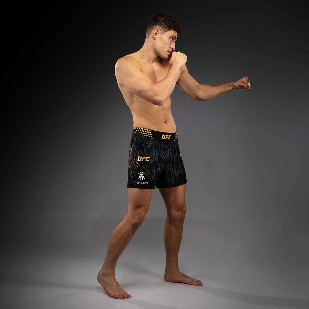 Venum UFC Zenith Champion Authentic Fight Night Short Fit MMA Fight Shorts Black-Gold