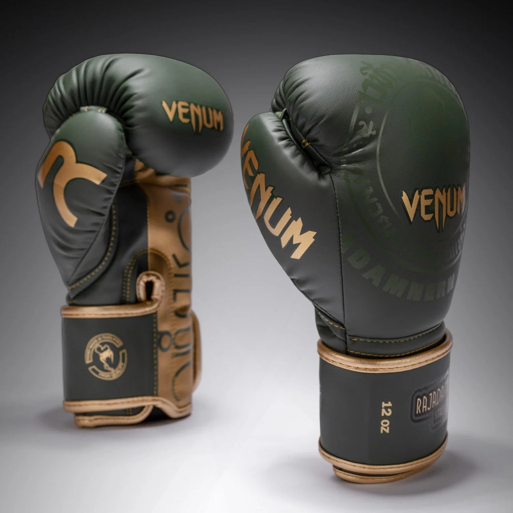Venum X Rajadamnern Boxing Gloves Green-Gold