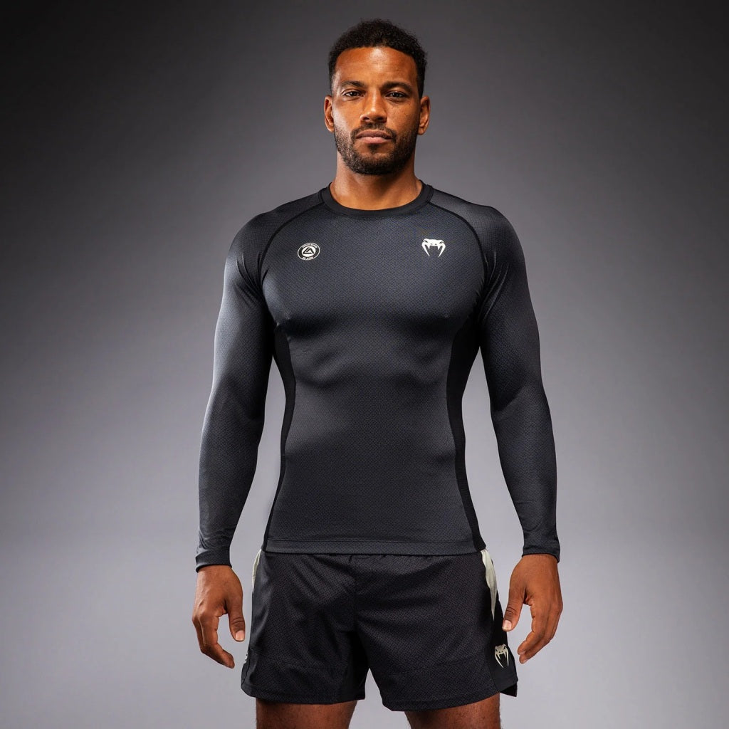 Venum X Roger Gracie Signature LS Rashguard Black-Red